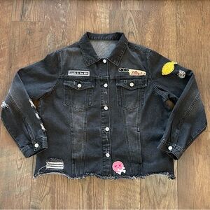 Custom Black Jean Jacket X-Large